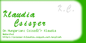 klaudia csiszer business card